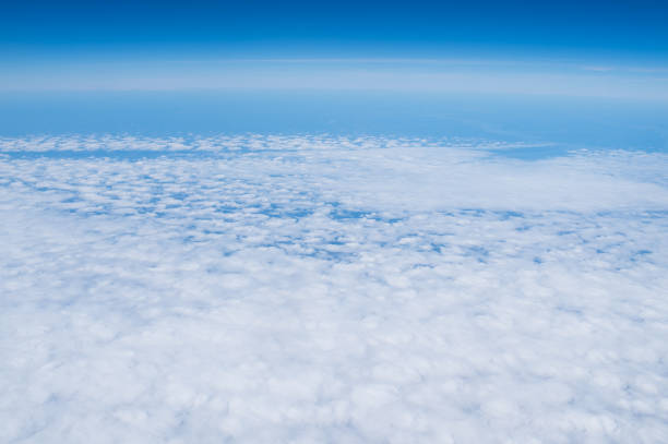 istock Blue sky background with white clouds, weather 1226395009