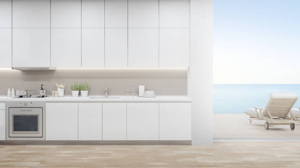 istock Cabinet of modern kitchen in luxury beach house. 1226396465