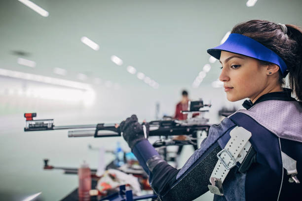 istock One beautiful female sport shooter 1226398888