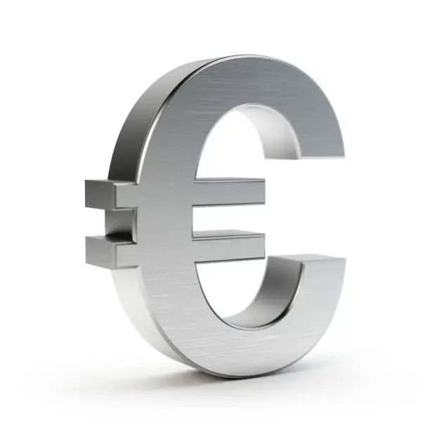 Photo of Silver Euro symbol, 3D illustration