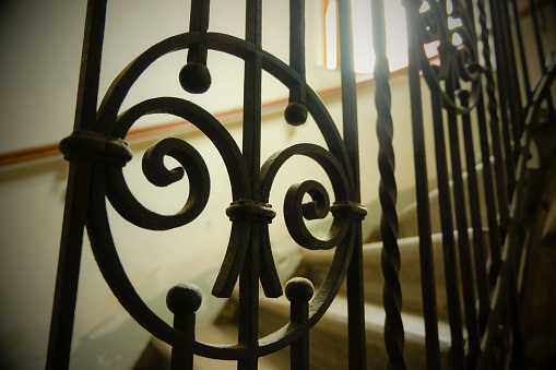 Detailed view of a staircase in a house from the founder period (early 20th century) century). Austria