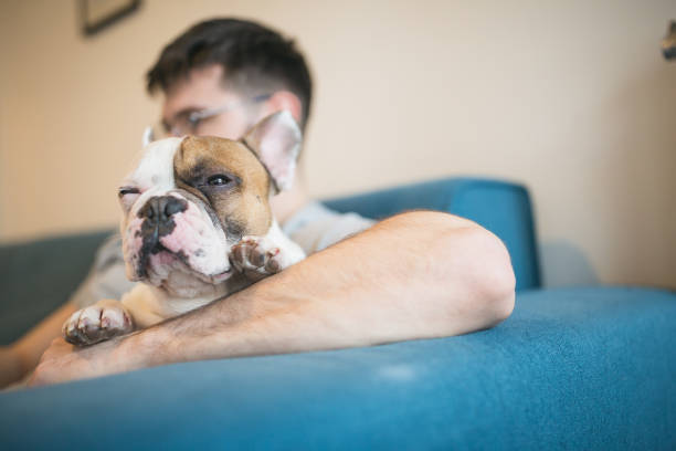 istock Young man and his dog 1226405649