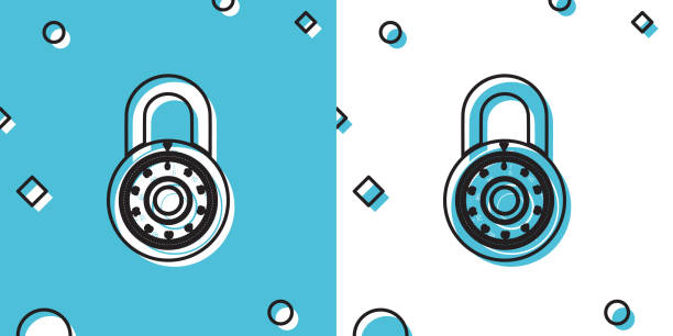Black Safe Combination Lock Wheel Icon Isolated On Blue And White  Background Combination Padlock Protection Concept Password Sign Random  Dynamic Shapes Vector Illustration Stock Illustration - Download Image Now  - iStock