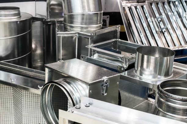 istock pipes stainless steel industrial ventilation system during production 1226409220