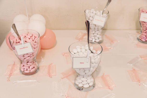istock Almond and toffee flavored sugared almonds at baptism party 1226410548