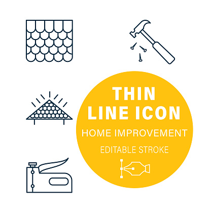 Home improvement thin line design icon. Lines are editable so you can change the weight. File is CMYK and it comes with a large high resolution jpeg.