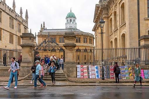 Bodleian Library and All Souls College at the university of Oxford. Oxford, Oxfordshire, England, UK