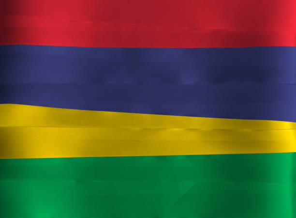 istock Colorful ribbon as Mauritius national flag. 1226415926