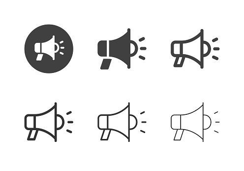 Megaphone Icons Multi Series Vector EPS File.