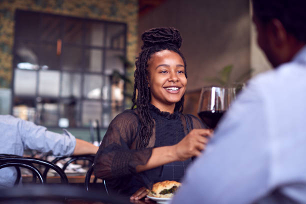 istock Couple On Valentines Day First Date Making A Toast In Restaurant 1226425056