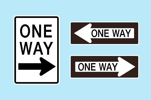 American Traffic sign for one way