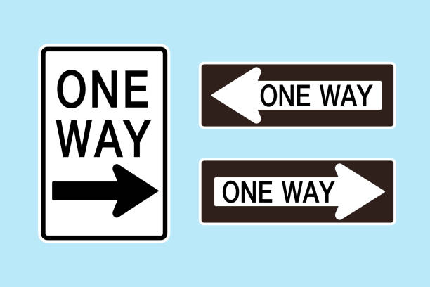 USA ONE WAY sign , vector illustration American Traffic sign for one way one way stock illustrations