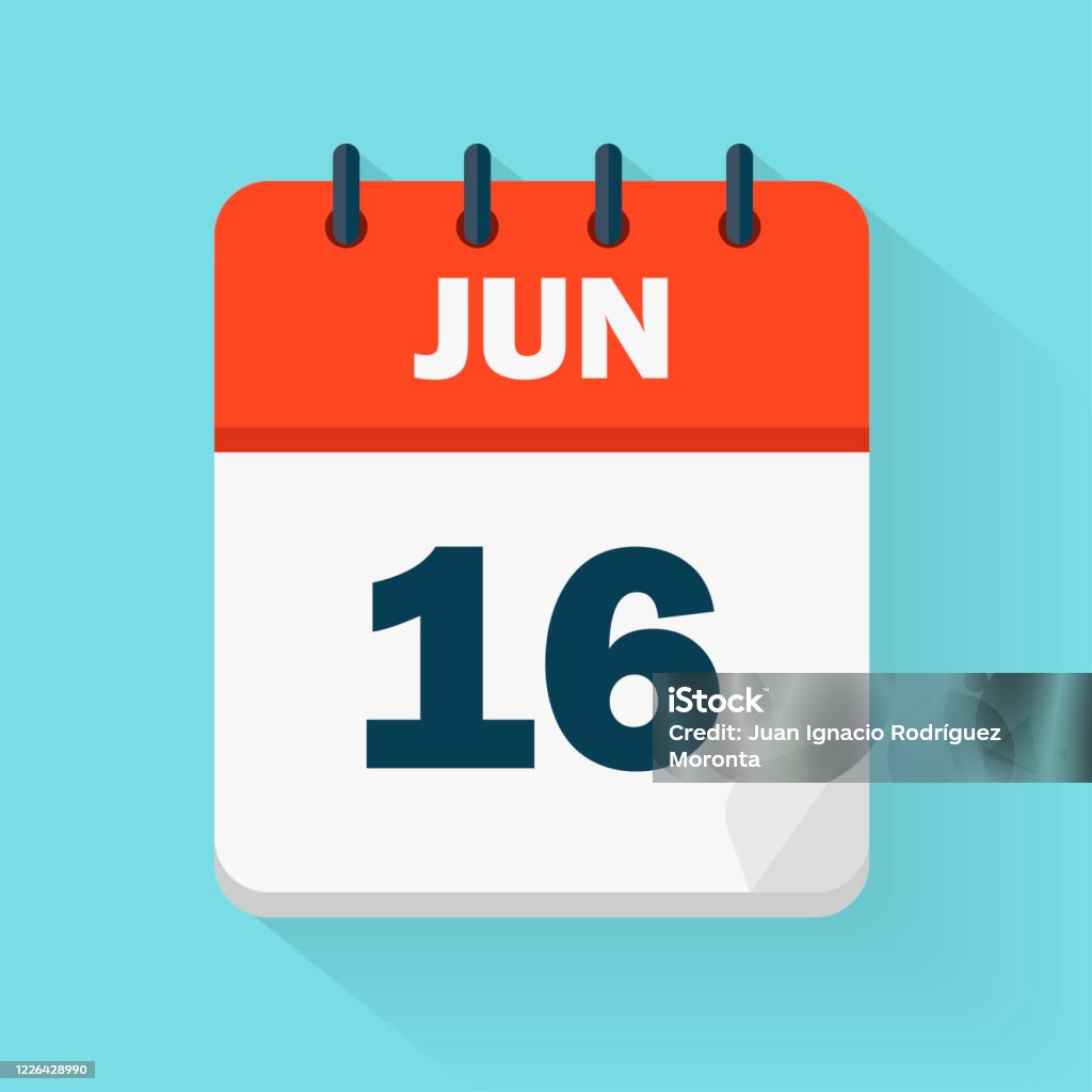 June 16th Daily Calendar Icon In Vector Format Date Time Day Month