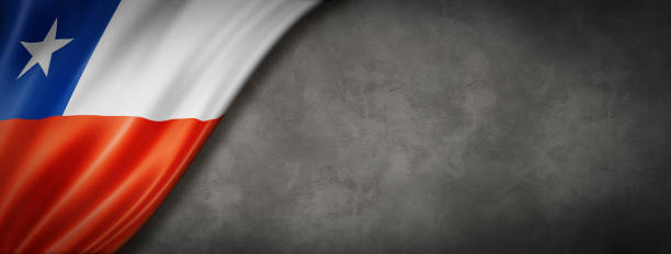 istock Chilean flag on concrete wall banner 1226430381