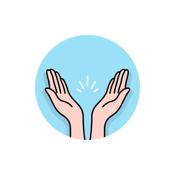 молитва или аплодисменты руки вокруг - clapping applauding gratitude human hand stock illustrations
