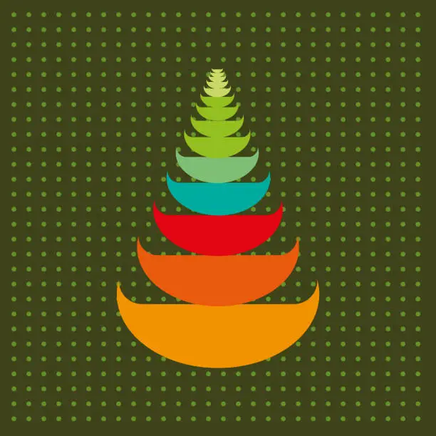 Vector illustration of Colored tree