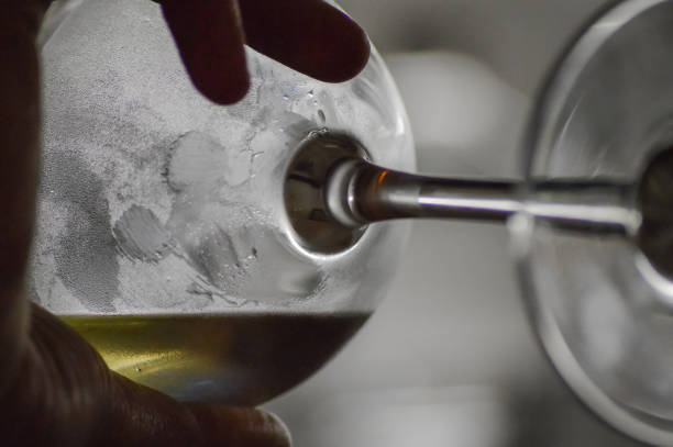 istock Drinking a glass of white chilled wine close up 1226440944