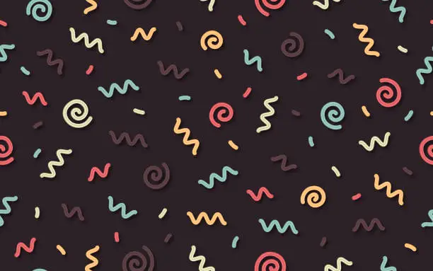 Vector illustration of Seamless Retro Squiggle Pattern