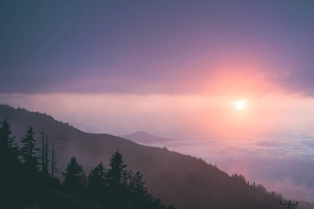 Dramatic cloudscape with the sun in warm colors.