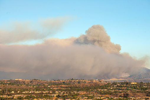 Wildfire season in Southern California.  Large fire in Los Angeles County