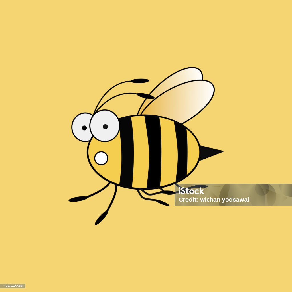 Hoạt Hình Con Ong Vàng Dễ Thương Bay Với Hoa Văn Bay Và Cử Chỉ Gây ...