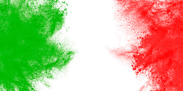 Abstract exploding flag of Italy perfect for backgrounds and design.