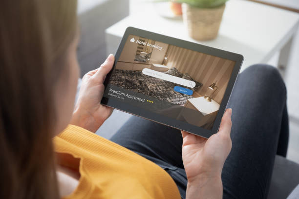 istock Woman makes hotel reservations via the internet 1226461958