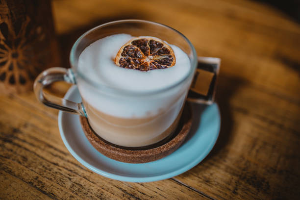 istock A cup of latte on wooden table 1226463420