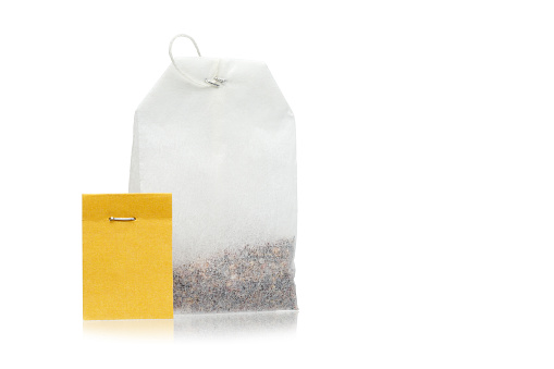 Tea bag isolated on a white background.