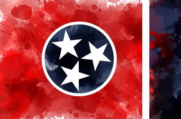 Vector illustration of Tennessee abstract grunge painted flag
