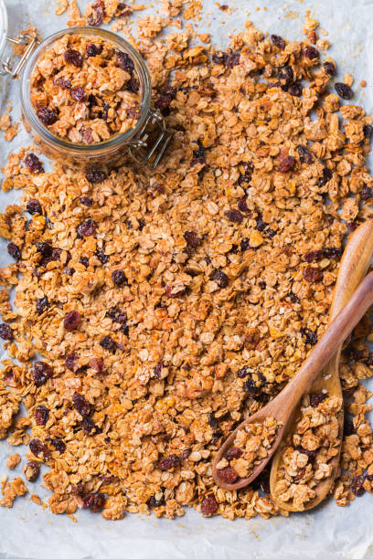 istock Homemade granola muesli on a kitchen table 1226470229