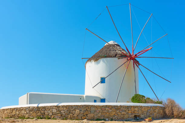 istock Old white windmilll in Mykonos 1226471331