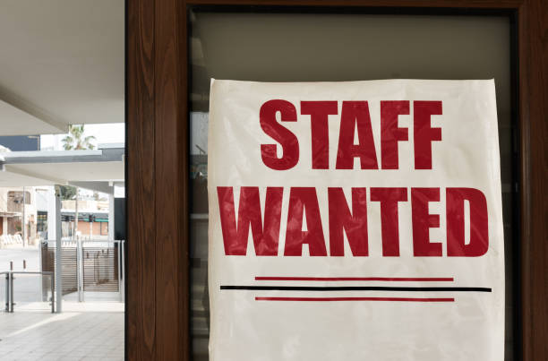 Staff wanted notice Staff wanted - job vacancy notice in the street help wanted sign photos stock pictures, royalty-free photos & images