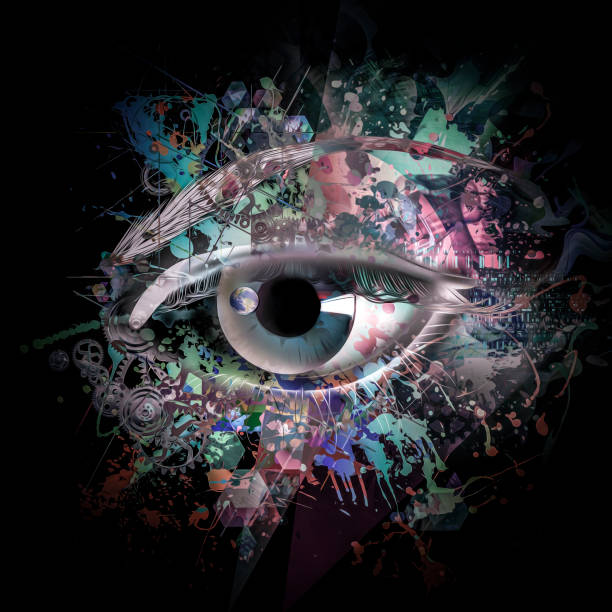 surrealism future  of colorful eyes
