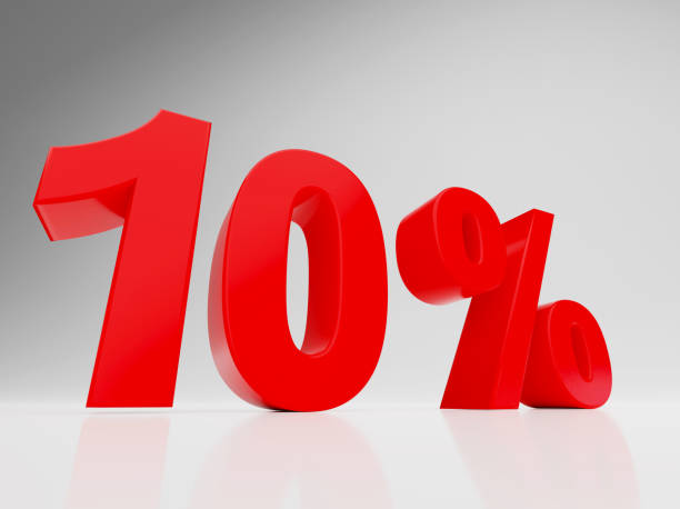istock Ten Percent 10% white background three dimensional 1226477802