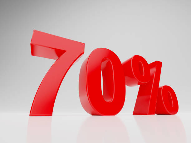 istock Seventy percent 70% white background three dimensional 1226477863