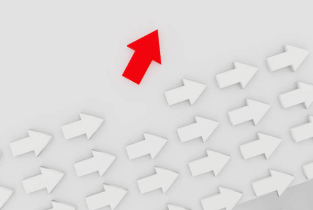 istock Different business concept. Red arrow sign changing direction from white arrow sign 1226477898