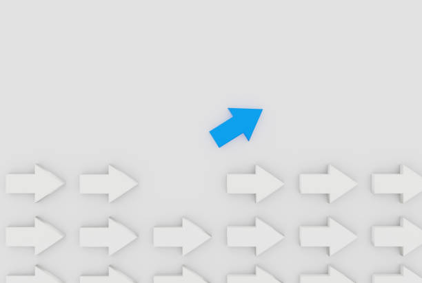 istock Different business concept. Blue arrow sign changing direction from white arrow sign 1226477919