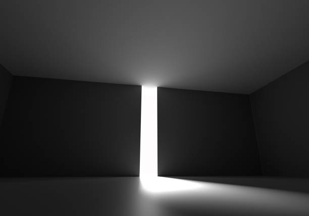 istock Door to dark room with bright light 3d render 1226478037