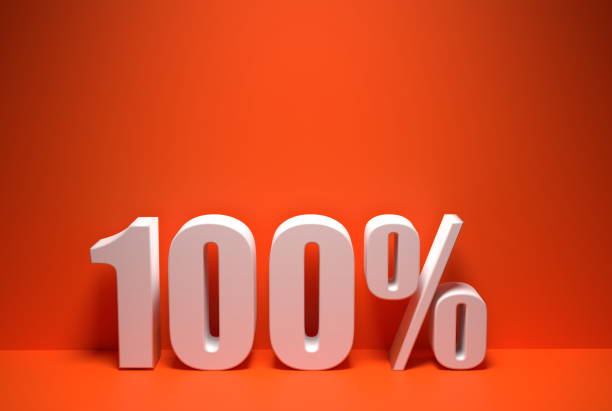 istock One hundred percent on orange background 1226478984