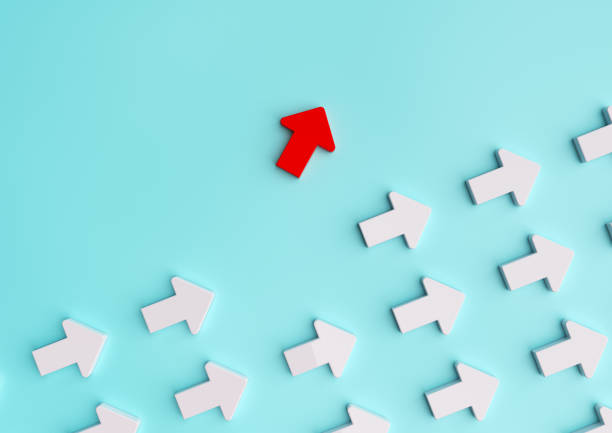 istock Different business concept. Red arrow sign changing direction from white arrow sign 1226479062