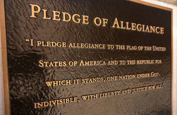 Bronze plaque embossed with the American Pledge of Allegiance