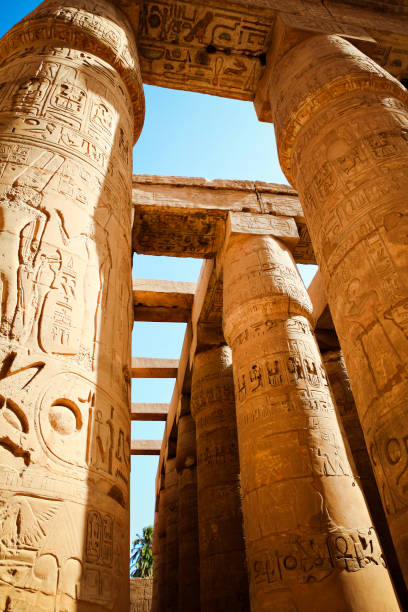 Great Hypostyle Hall at Karnak Temple in Luxor, Egypt Great Hypostyle Hall at Karnak Temple in Luxor, Egypt. temple of luxor hypostyle hall stock pictures, royalty-free photos & images