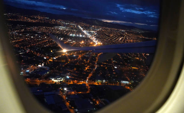 istock Window plane view at night over Central America 1226483613