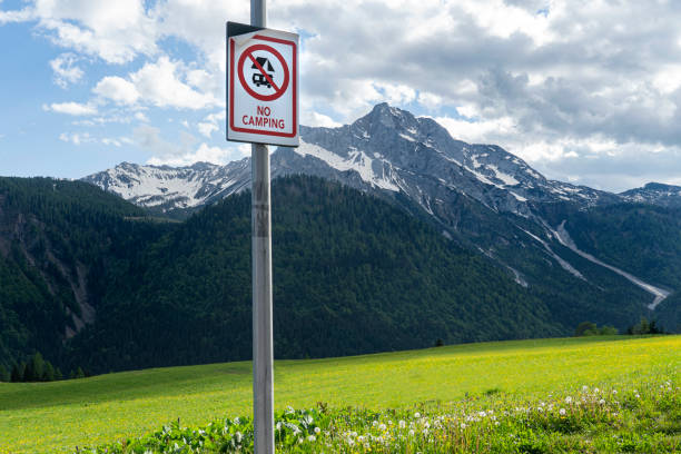 istock No camping sign  in Sauris, Italy 1226483811