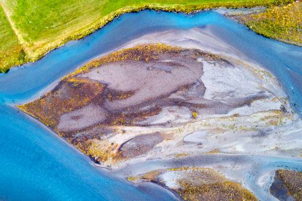 istock Braided river in Iceland, aerial view 1226489487