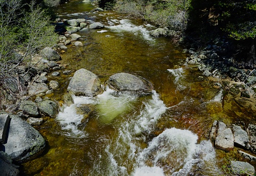 Central California's High Sierra Range.\nEl Dorado National Forest.\nStrawberry Creek In May.