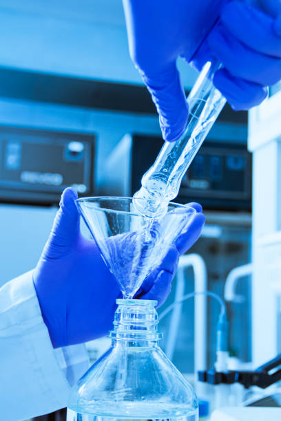 istock Scientist hand holding a Test tube, Laboratory research. 1226493843