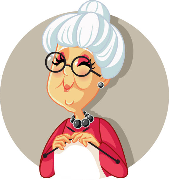 178 Old Lady Knitting Cartoons Illustrations & Clip Art - iStock