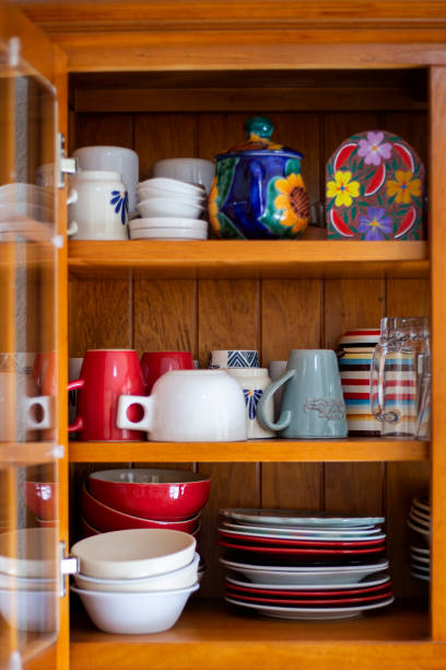 istock Crockery in the wooden cupboard 1226502895